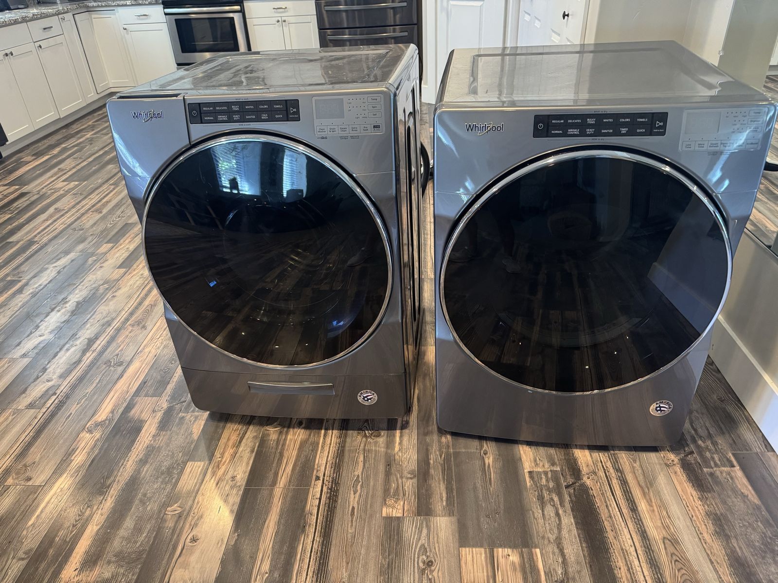 Whirlpool Washer & Dryer Set - Chrome Shadow, Front Load Electric Laundry Pair