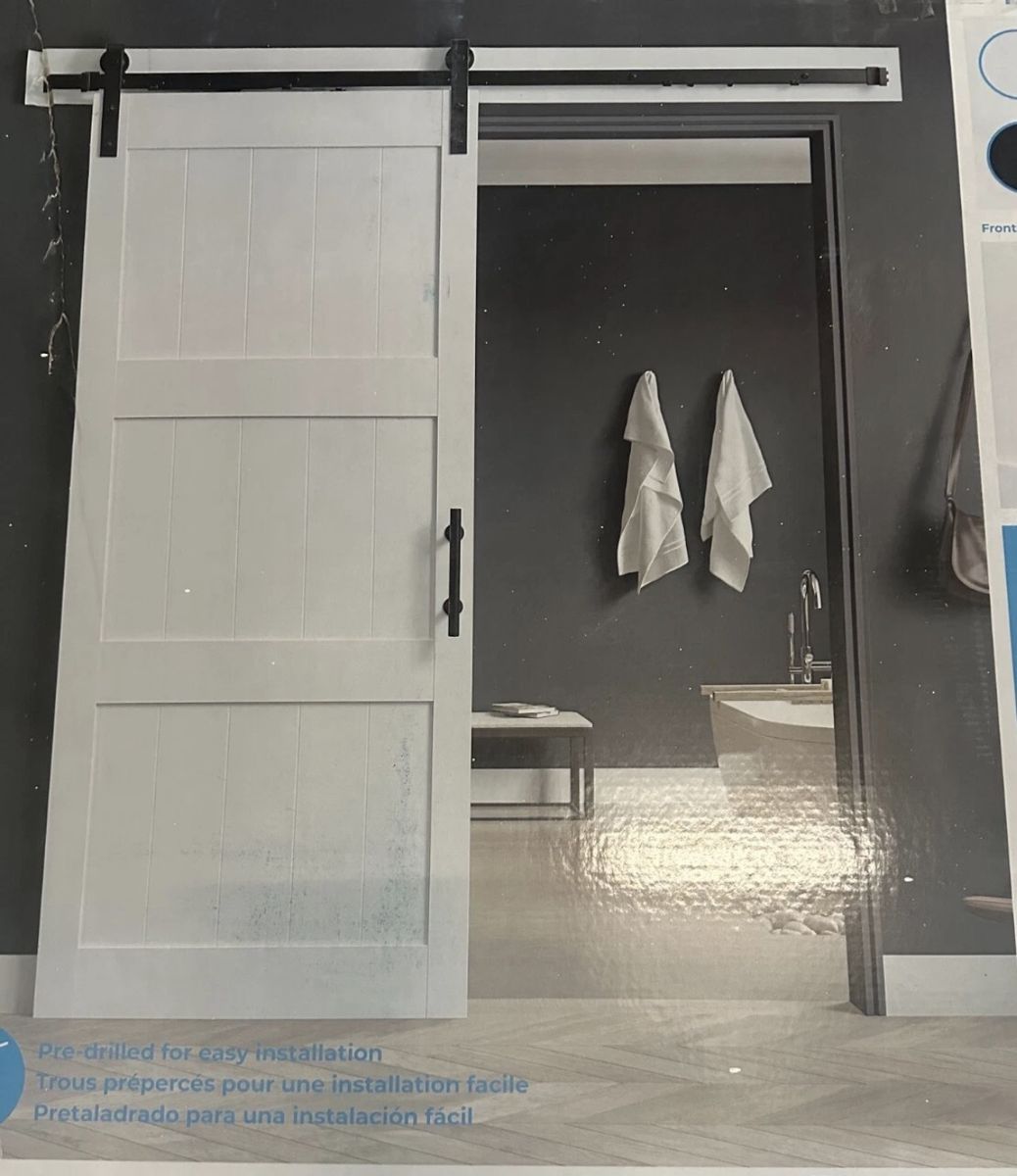 OVE DECORS BARN DOOR WITH HARDWARE KIT 36”x84”