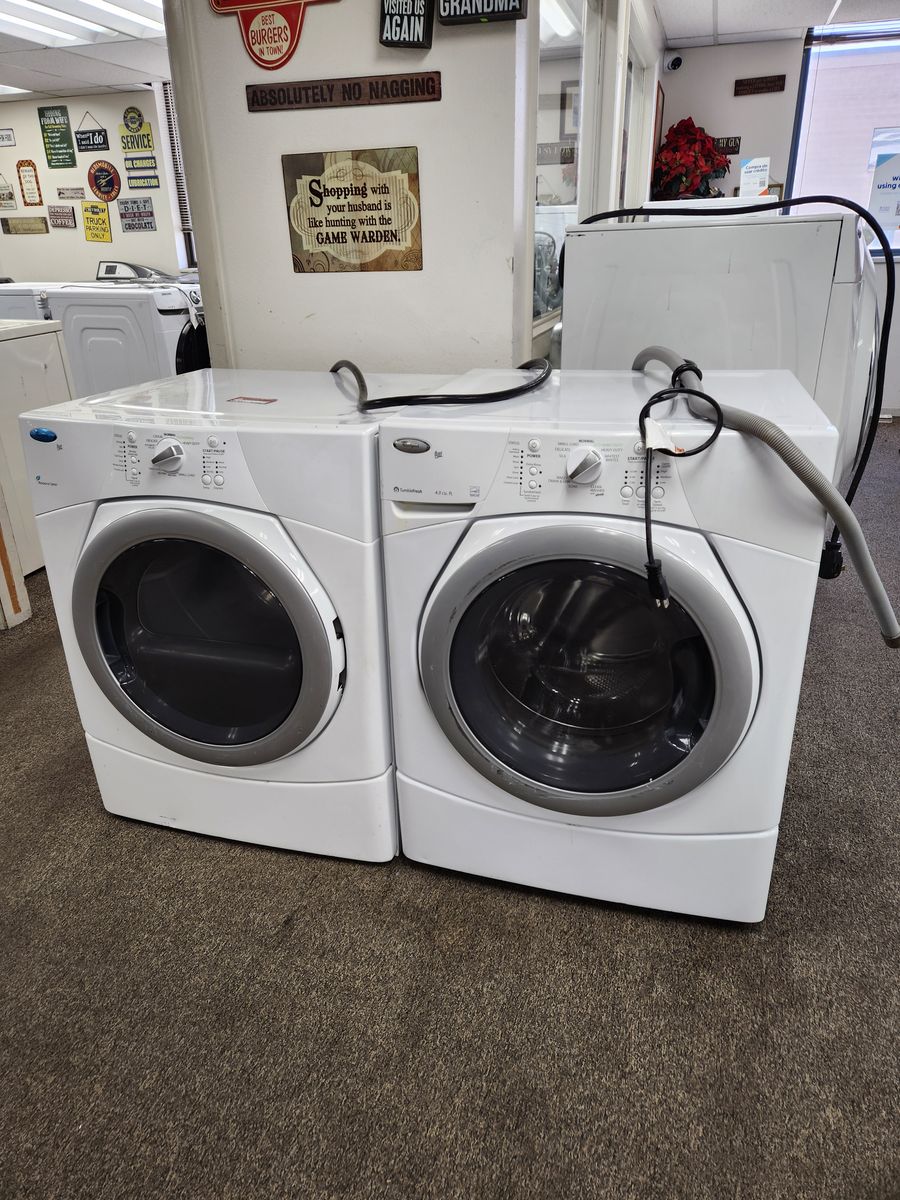 GREAT WHIRLPOOL DUET FRONTLOAD WASHER AND ELECTRIC DRYER SET! W-WARRANTY