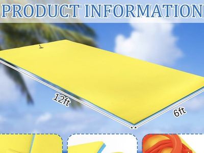 12' x 6' Two-Layer Floating Mat / Lilly Pad - Yellow, Slightly Used w/ Tears