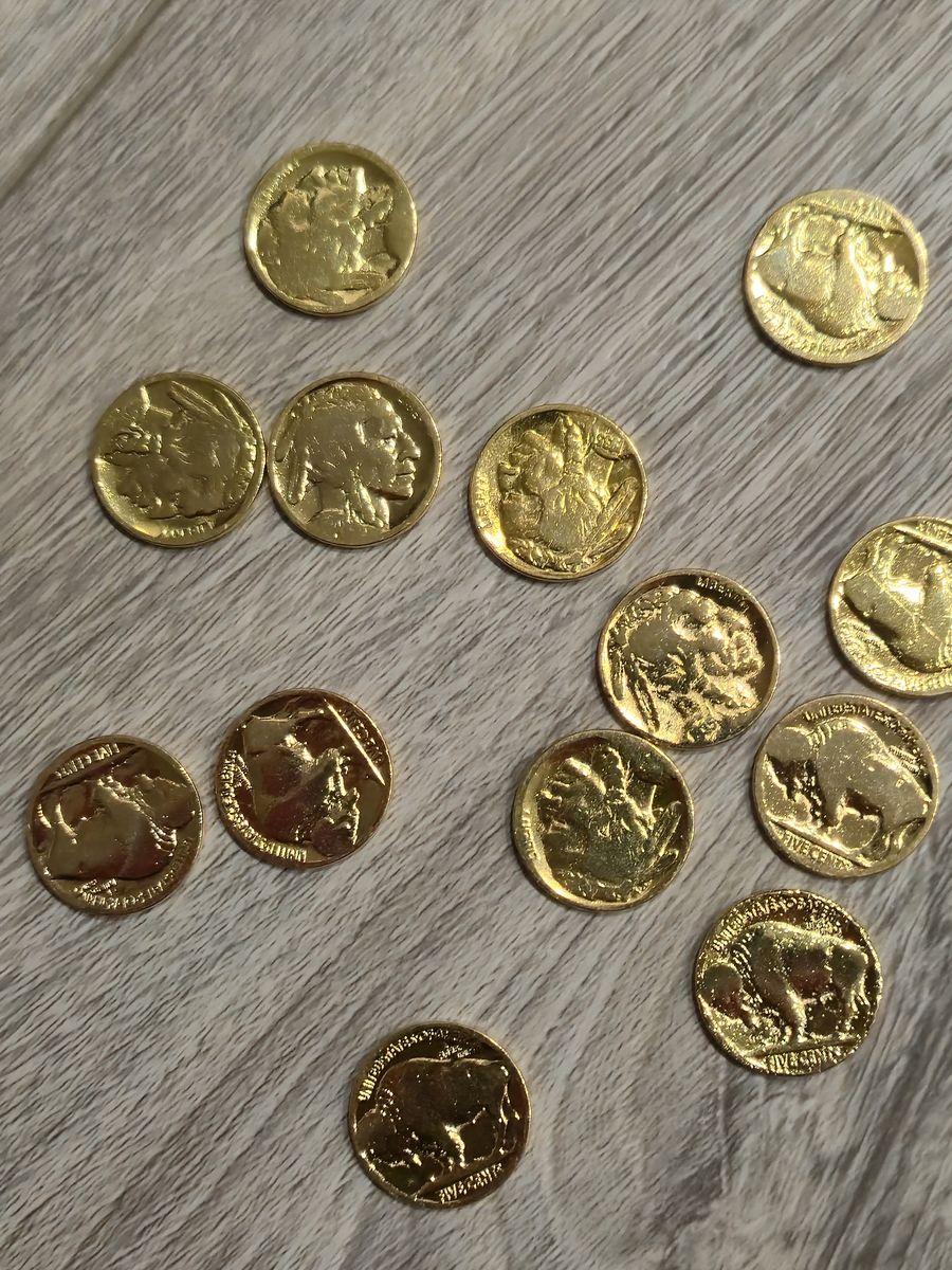 24kt gold plated buffalo nickels