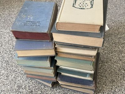 Vintage Hardcover Books Lot - Titles Include Webster's Dictionary, The Bridge of San Luis Rey & More