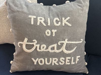Trick or Treat Yourself Halloween Throw Pillow