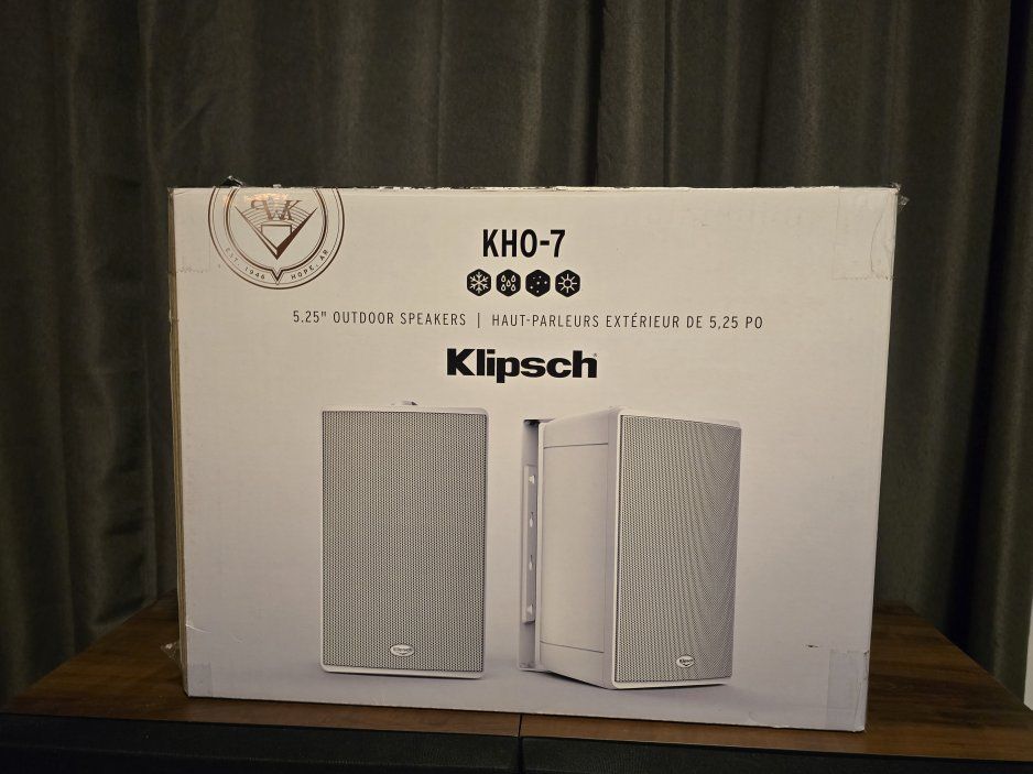 Klipsch KHO-7 5.25" Outdoor Speakers White Weatherproof Pair in Box