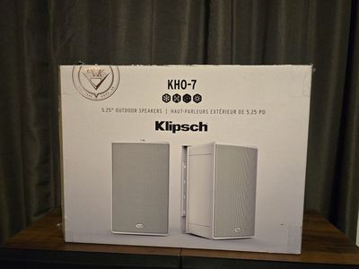 Klipsch KHO-7 5.25" Outdoor Speakers White Weatherproof Pair in Box
