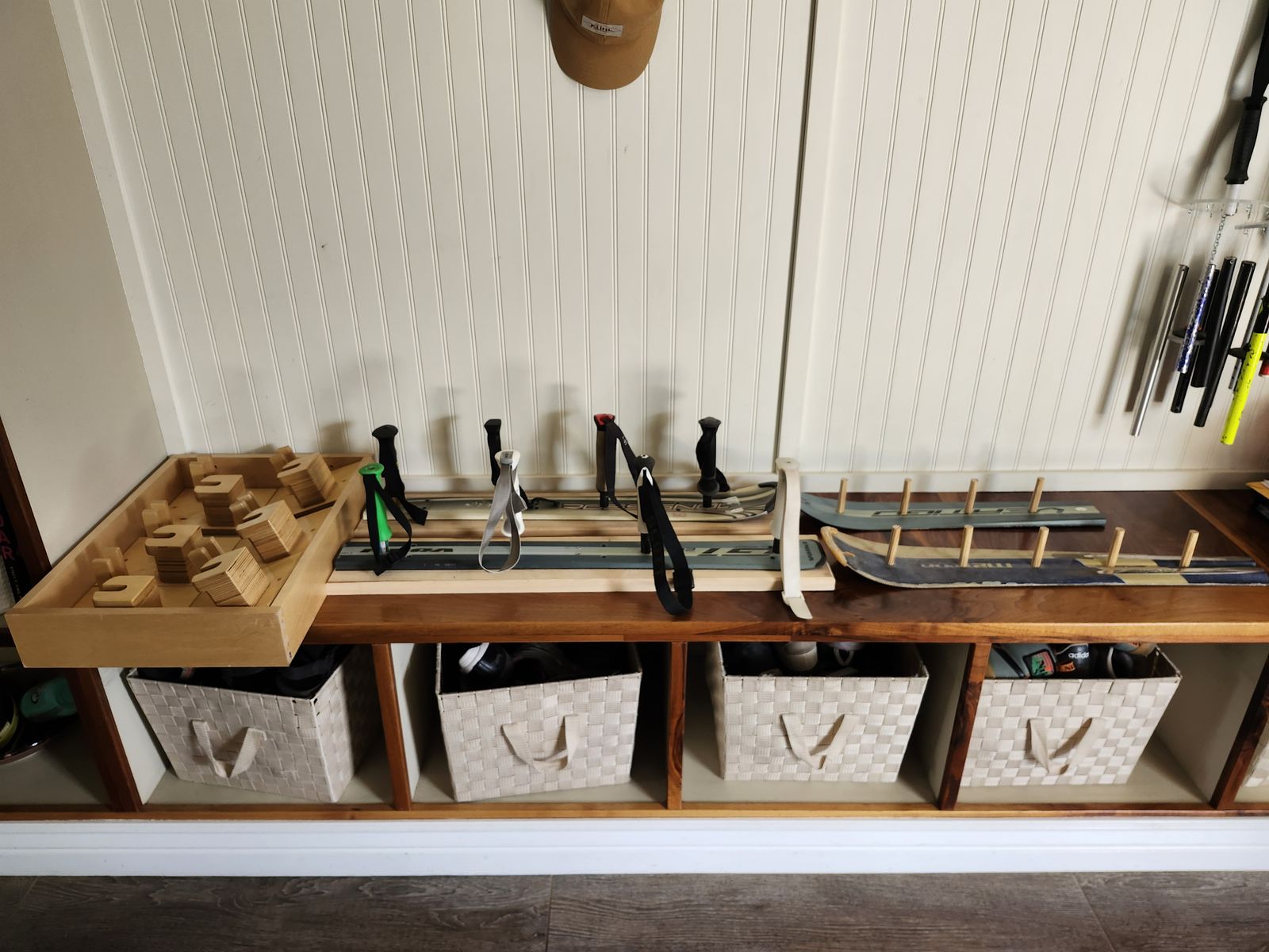 home made coat racks, mug racks and ski racks