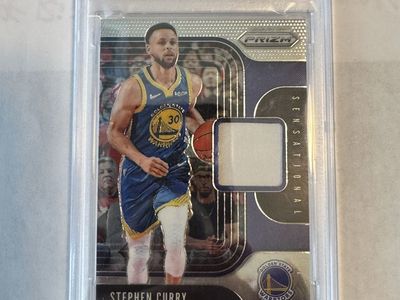 2019 Panini Prizm Stephen Curry Sensational Swatches Relic #SS-SCU PSA 8 NM-MT
