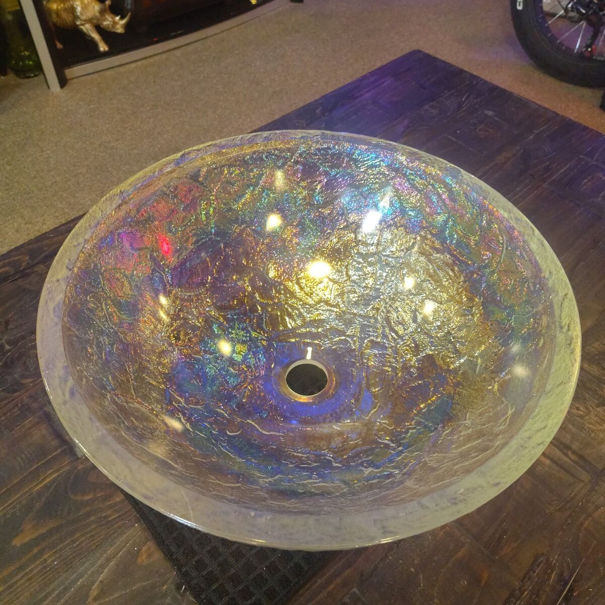 Elegant Oceana Iridescent Colored Glass Sink