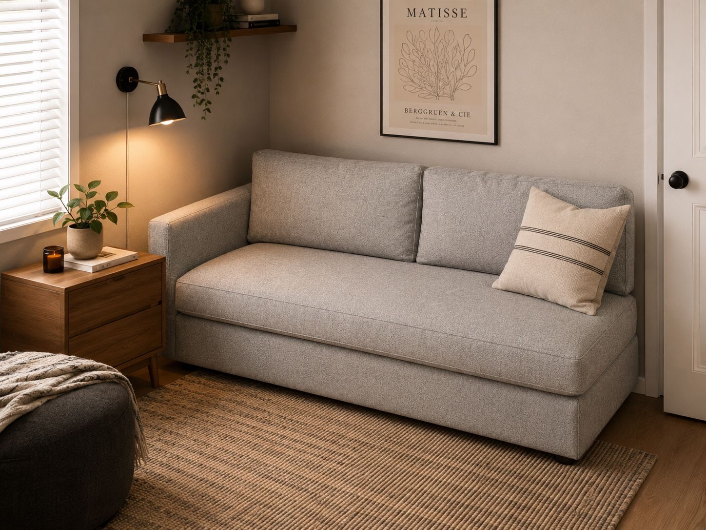 West Elm Harris Sleeper Sofa – Storm Gray – Like New – Pull-Out Bed