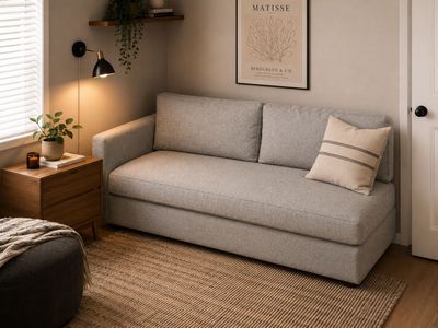 West Elm Harris Sleeper Sofa – Storm Gray – Like New – Pull-Out Bed