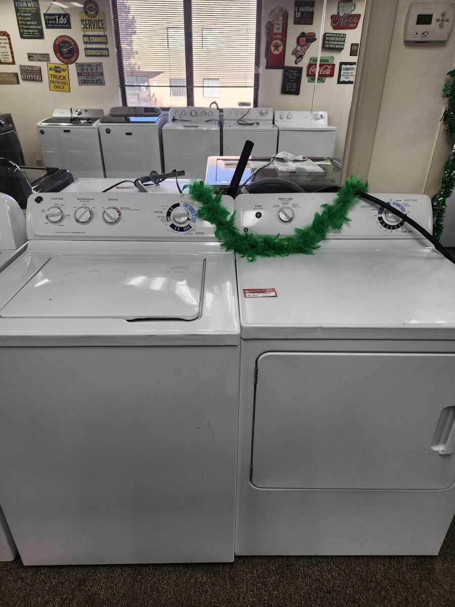 GREAT GE TOPLOAD WASHER AND ELECTRIC DRYER SET! W-WARRANTY