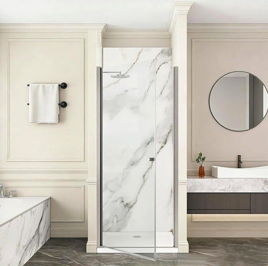 Pivot Shower Door,24-26" W x 72" H Frameless Showe
