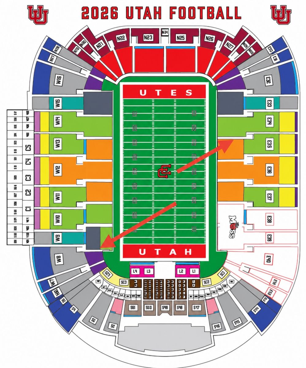 Utah Utes Full Season 2 Tickets on Aisle