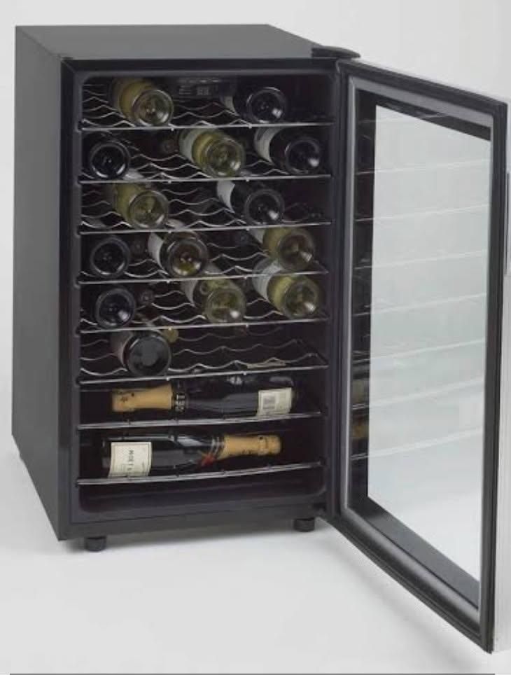 Avanti Freestanding Wine Cooler Cooler Refrigerator - Black & Stainless Finish