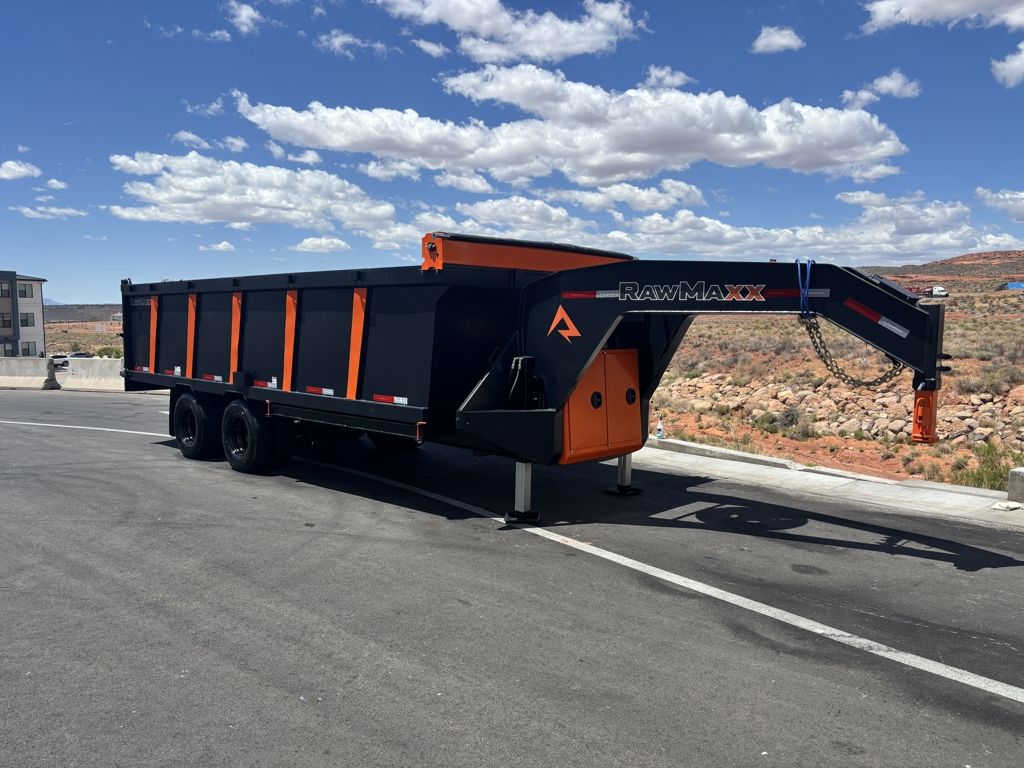 2026 RawMaxx Black and Orange 8.5X20 Gooseneck Dum