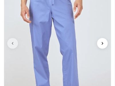 ScrubZone 12-Pack Unisex Cargo Scrub Pants Medium Ceil Blue Navy