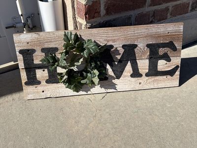 Handmade rustic HOME sign