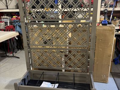 Raised Garden Bed Planter with Trellis, Drainage, Water Monitor & Wheels - Gray,