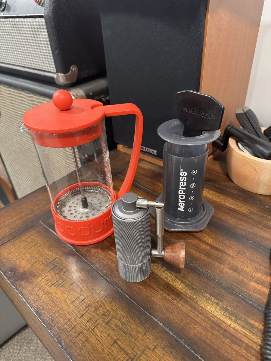 Bodum French Press, AeroPress, & Manual Coffee Grinder - Coffee Making Set