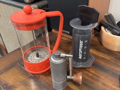 Bodum French Press, AeroPress, & Manual Coffee Grinder - Coffee Making Set