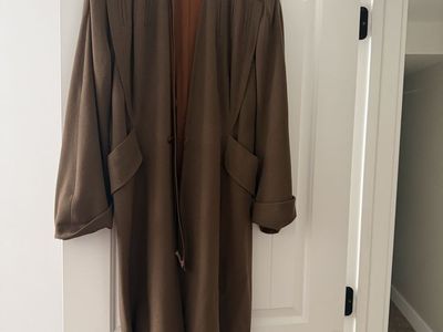 Vintage Vionay New York Brown 100% Virgin Wool Long Coat, Exclusive Auerbach Company, Size S