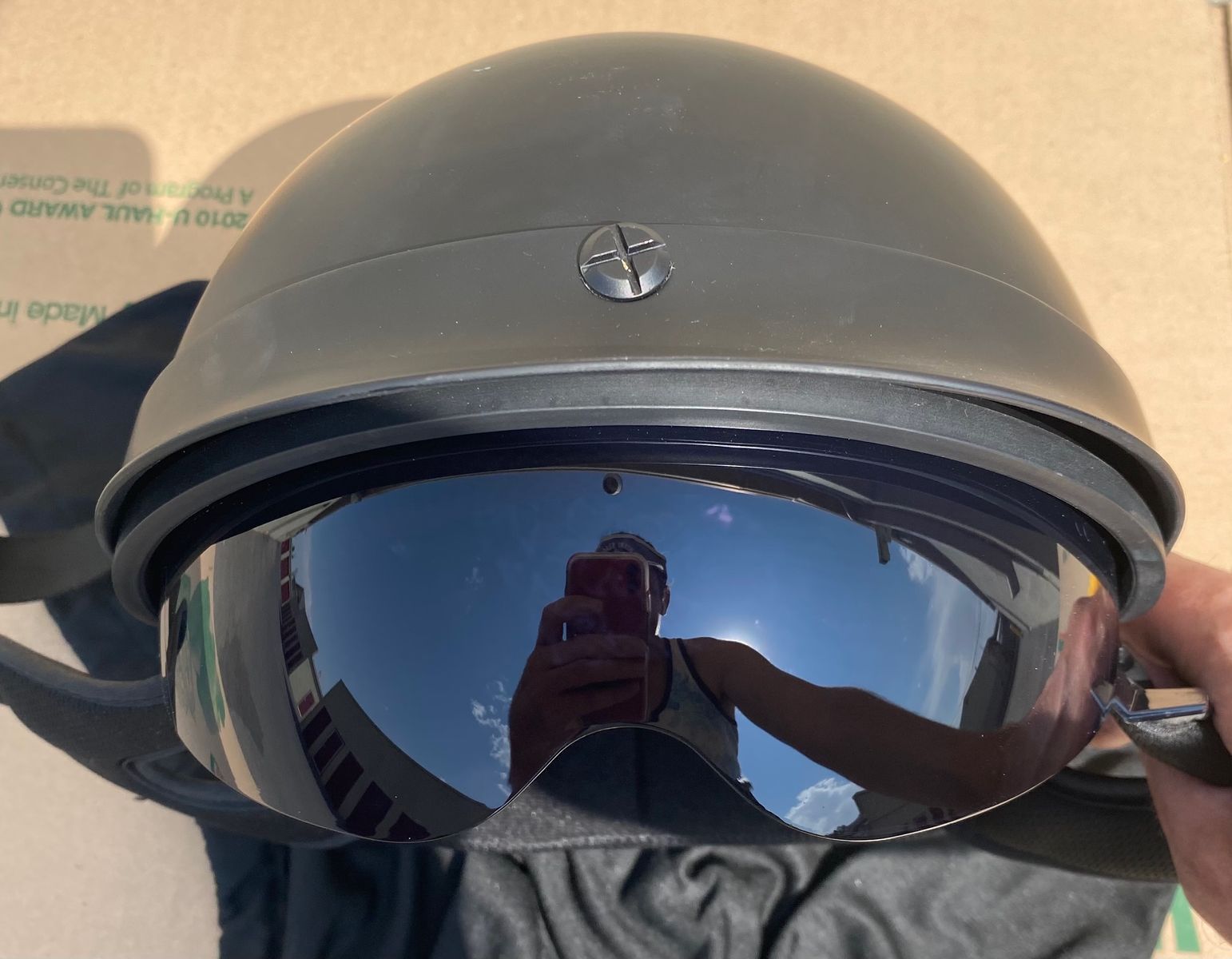 Street & Steel Oakland Matte Black Half Helmet - Size Medium