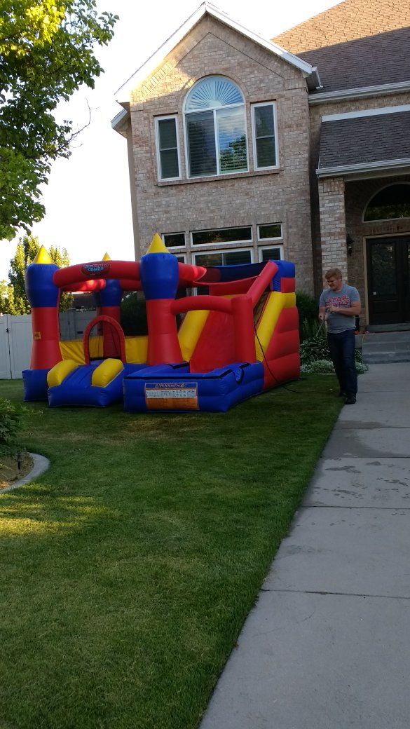 Misty Kingdom Bounce House Waterslide duo Inflatable commercial grade bounce house.