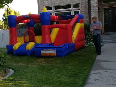 Misty Kingdom Bounce House Waterslide duo Inflatable commercial grade bounce house.