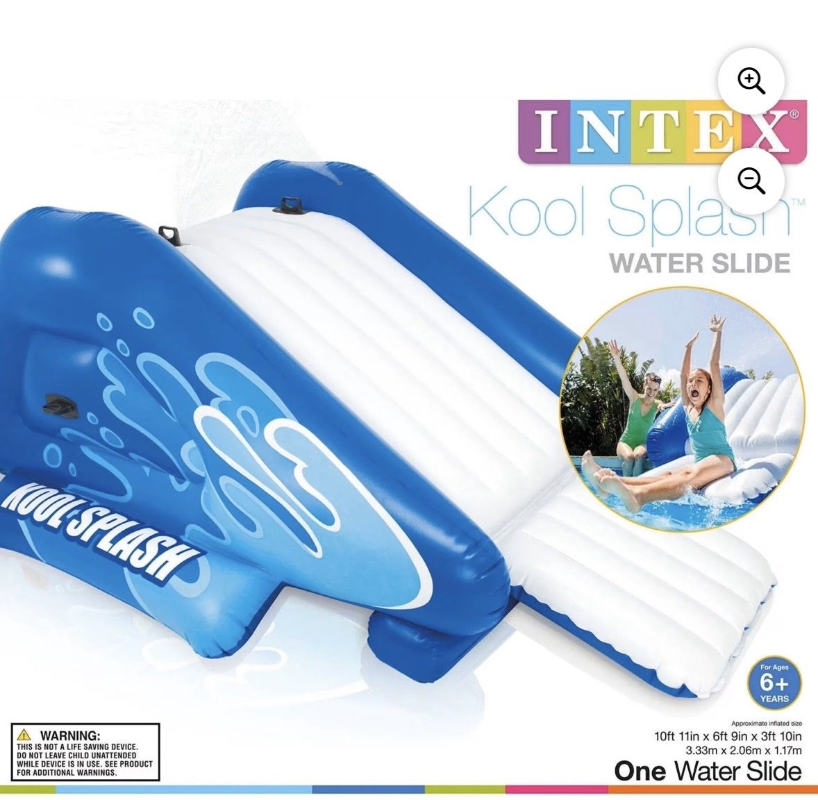 Intex Kool Splash Inflatable Water Slide - 10ft 11in x 6ft 9in x 3ft 10in for Ages 6+