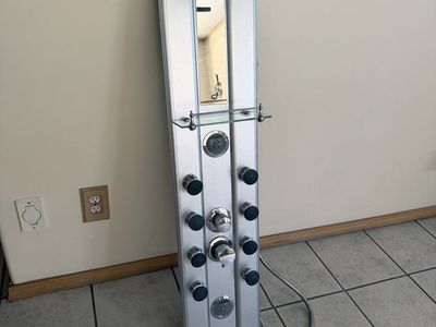 Shower panel - aluminum with sprayers and hand held wand NEW!