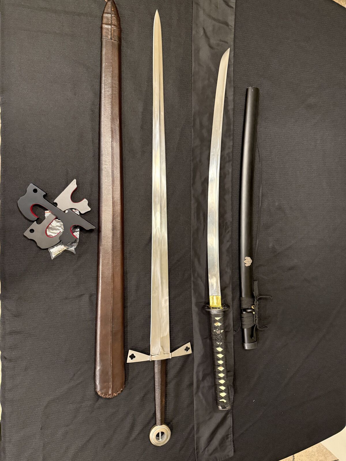 Irish Gaelic long sword and Katana