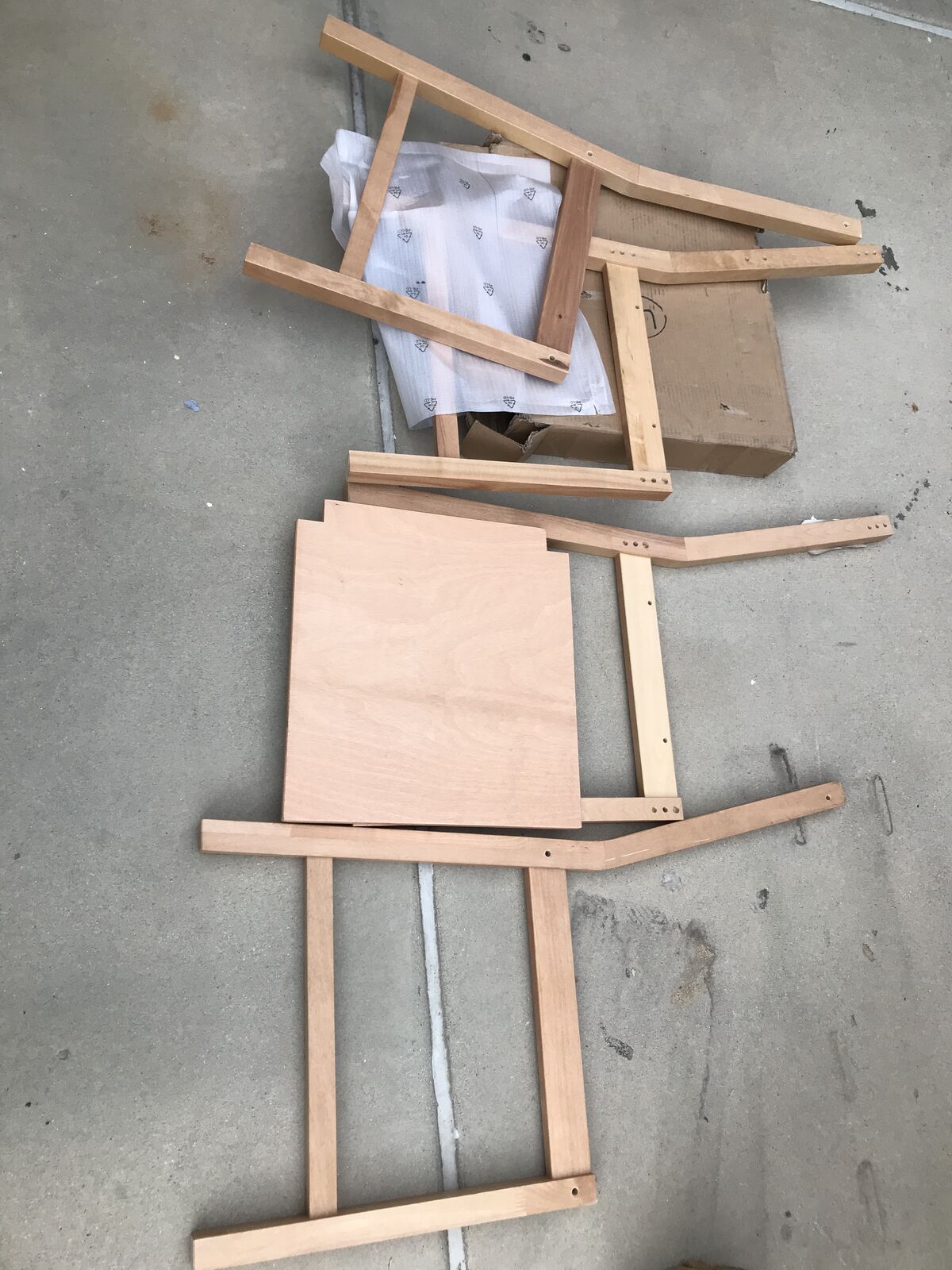 Wooden chair parts four sets of legs and one seat