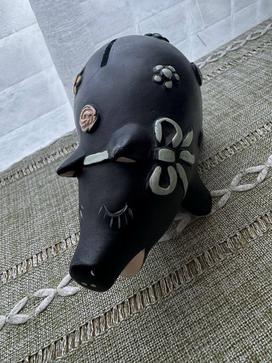 Vintage hand painted ceramic piggy bank
