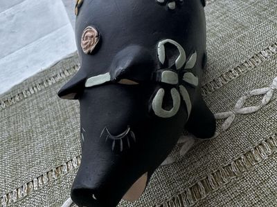 Vintage hand painted ceramic piggy bank