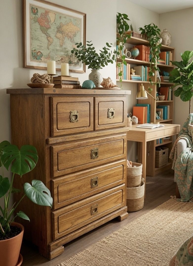 Solid Wood 5-Drawer Dresser - 34" W x 18" D x 42.5" H - Spacious Storage