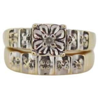 10k multi tone bridal set ring