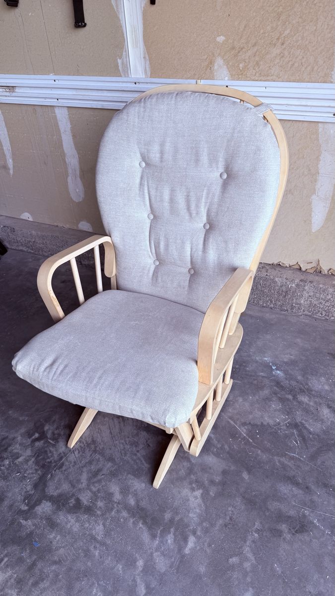 Light wood glider with new cushions