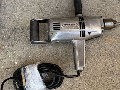Vintage Speedway Model 40R 1/2" Power Drill 115V AC-DC 600 RPM Thor Power Tool Co.