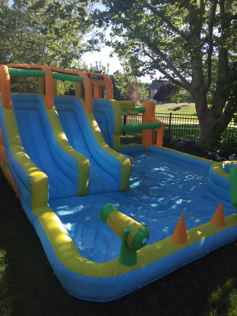 Joymore bounce slide kids pool basketball hoop for rent all summer