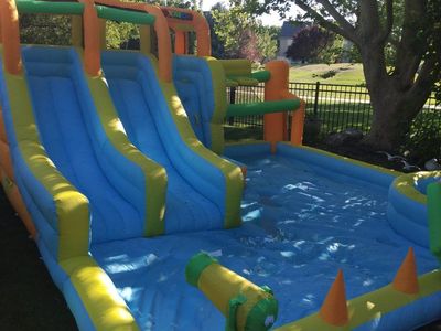 Joymore bounce slide kids pool basketball hoop for rent all summer