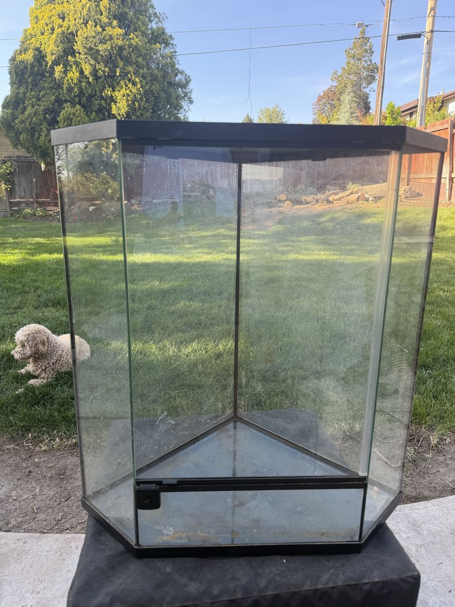Corner Glass Terrarium/Aquarium Tank - Used Condition