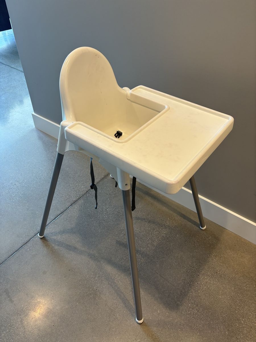 IKEA ANTILOP High Chair with Tray - White, Used Baby Feeding Chair
