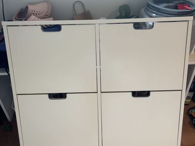 IKEA stall shoe cabinet with 4 compartments, white
