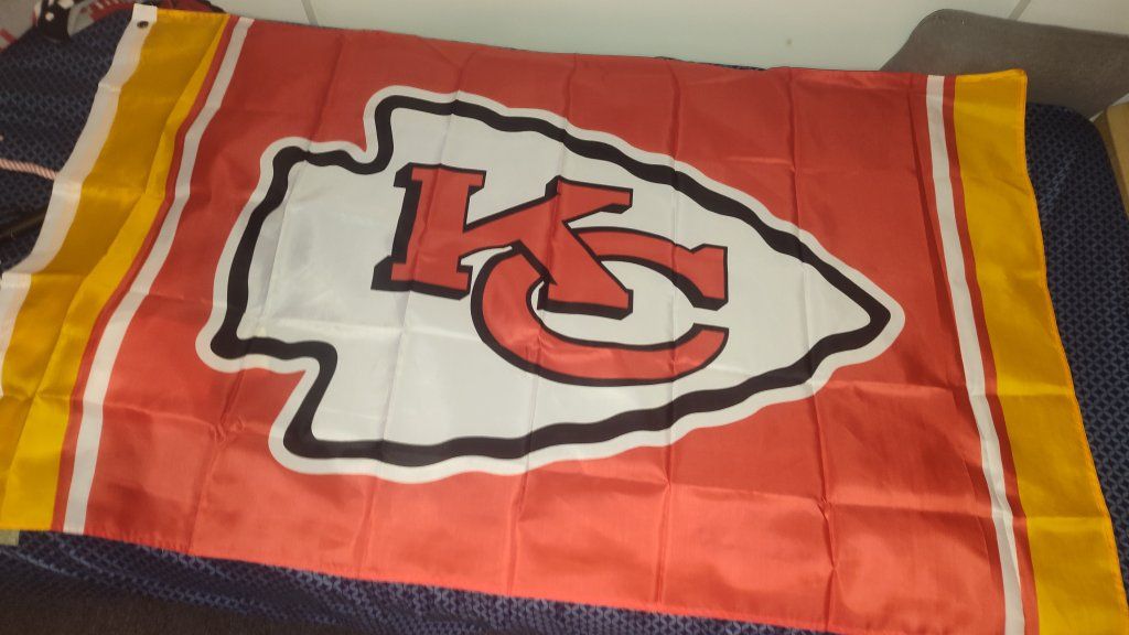 Kansas City Chiefs Arrowhead Logo NFL Flag - Red, White, Yellow Fan Banner3"×5"