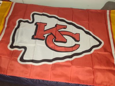 Kansas City Chiefs Arrowhead Logo NFL Flag - Red, White, Yellow Fan Banner3"×5"