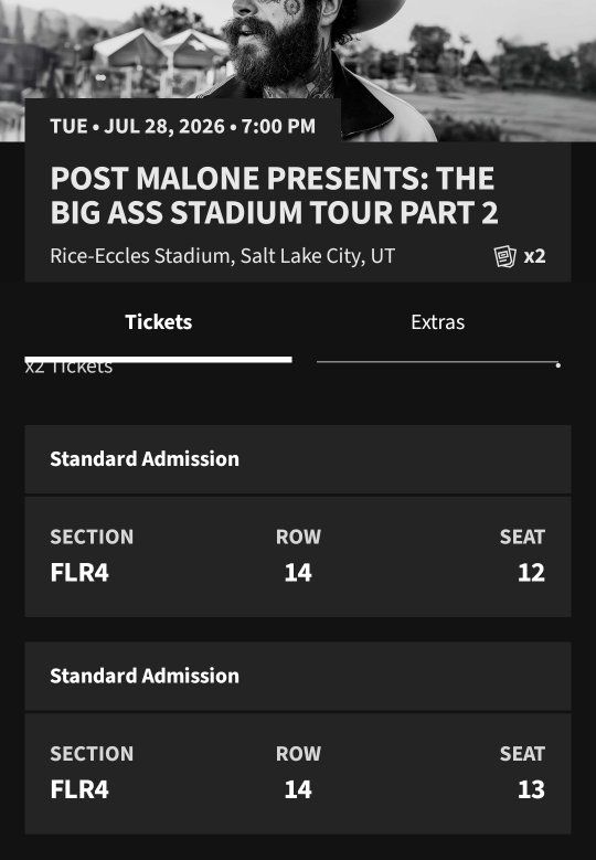 Post Malone July 28 (2 Tickets)