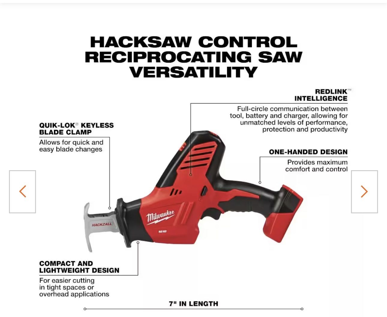 Milwaukee M18 Hackzall Cordless Reciprocating Saw