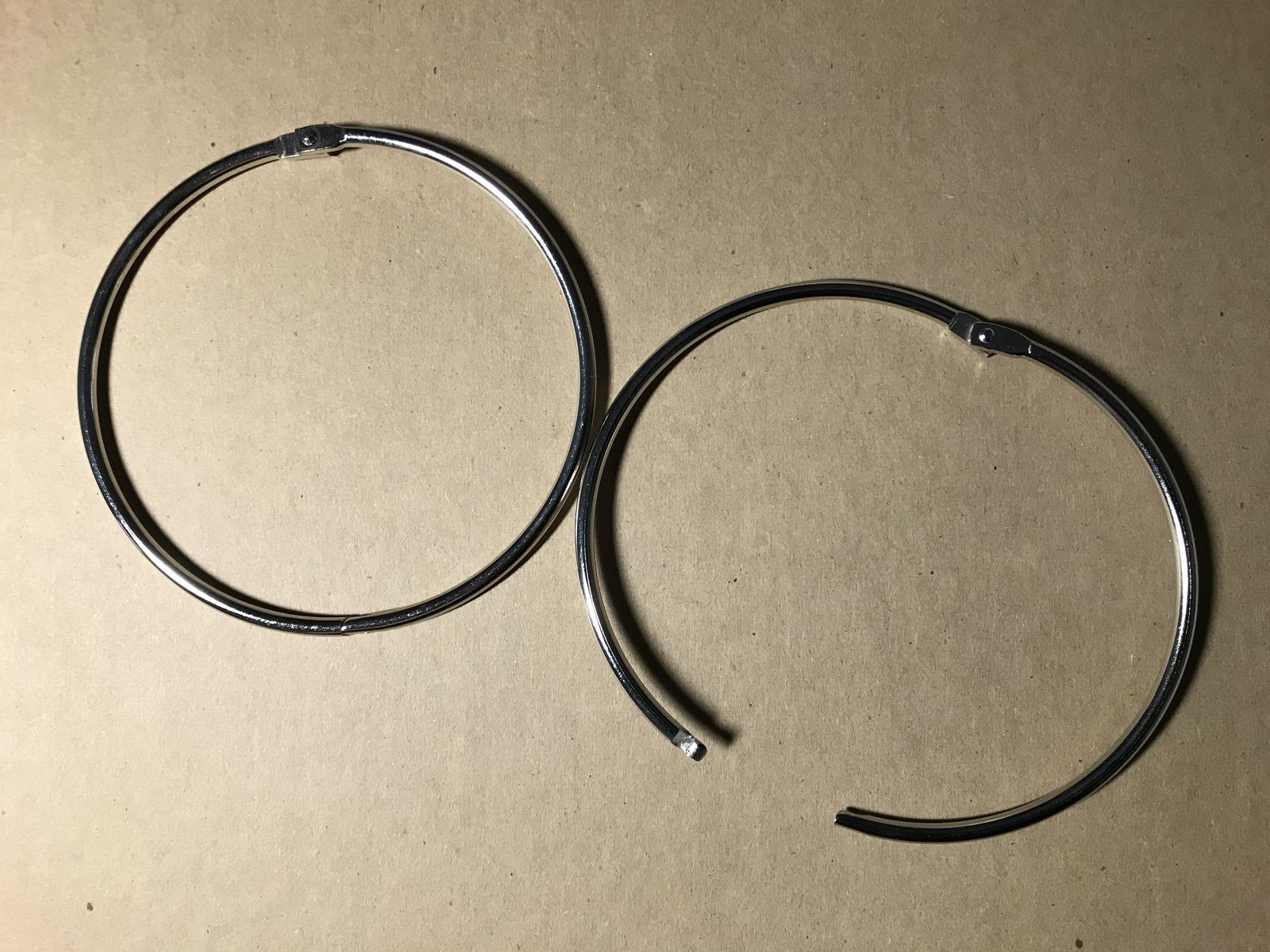 Loose Leaf Binder Rings 4 1/2” Silver Color