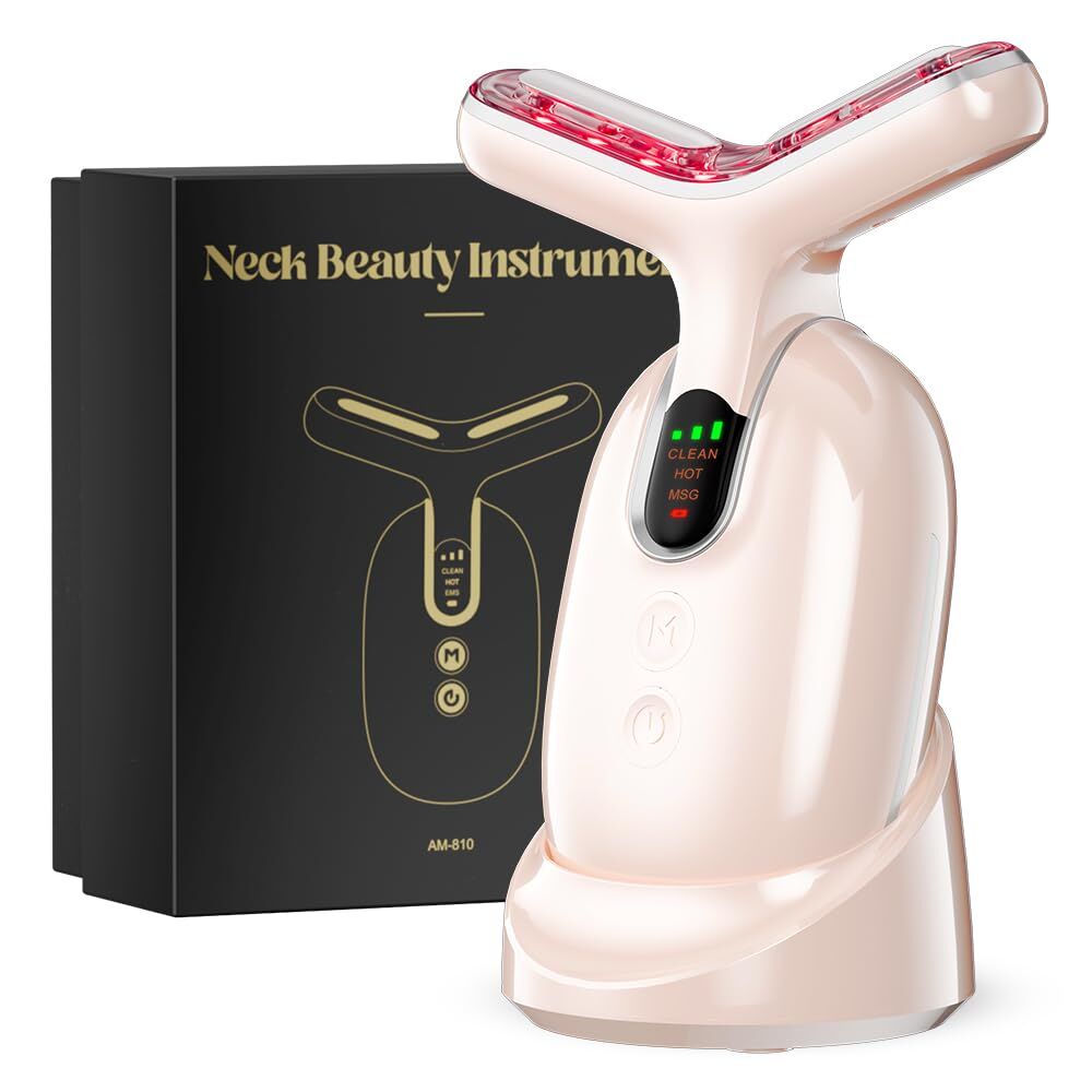 NEW Neck Face Massager Device, Multifunctional Facial Massager(Pink silver)