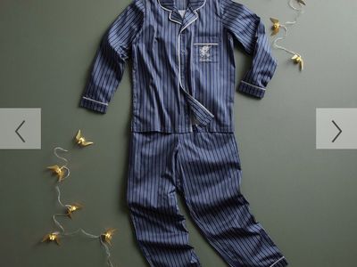 Pottery Barn Teen Harry Potter Ravenclaw Pinstripe Pajama Set - Large, Blue/Gray Unisex
